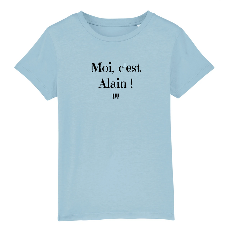 Cadeau anniversaire : T-Shirt Enfant - Moi c'est Alain - Coton Bio - Cadeau Original - Cadeau Personnalisable - Cadeaux-Positifs.com -3-4 ans-Bleu-