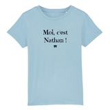 T-Shirt Enfant - Moi c'est Nathan - Coton Bio - Cadeau Original - Cadeau Personnalisable - Cadeaux-Positifs.com -3-4 ans-Bleu-