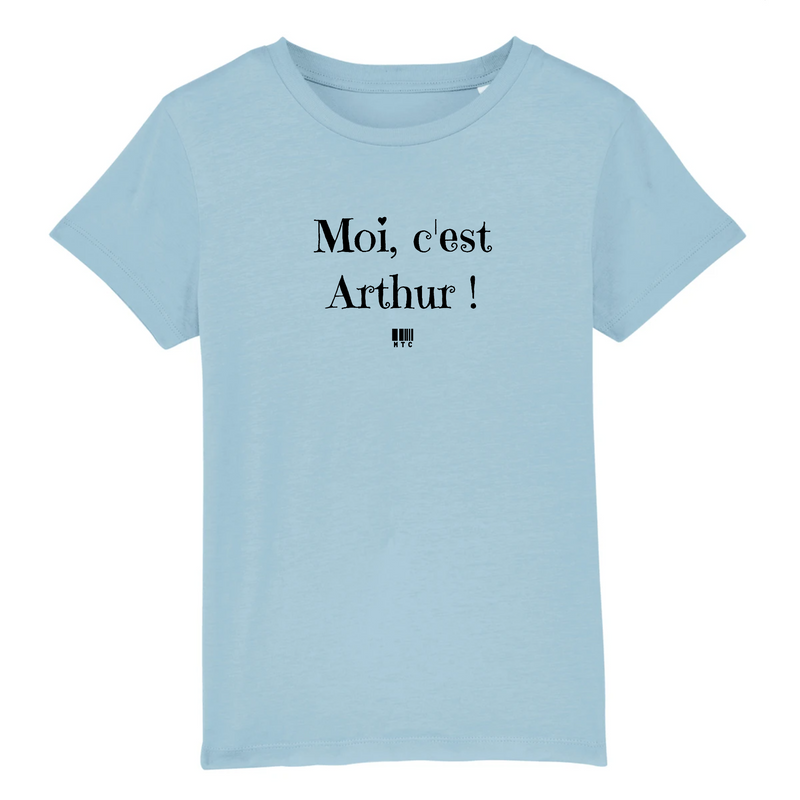 Cadeau anniversaire : T-Shirt Enfant - Moi c'est Arthur - Coton Bio - Cadeau Original - Cadeau Personnalisable - Cadeaux-Positifs.com -3-4 ans-Bleu-