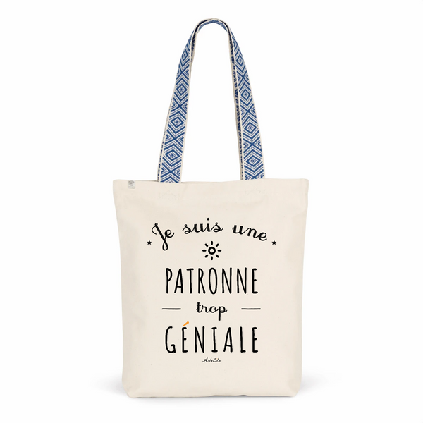 Tote Bag Premium - Patronne trop Géniale - 2 Coloris - Cadeau Durable - Cadeau Personnalisable - Cadeaux-Positifs.com -Unique-Bleu-