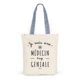Tote Bag Premium - Médecin trop Géniale - 2 Coloris - Cadeau Durable - Cadeau Personnalisable - Cadeaux-Positifs.com -Unique-Bleu-