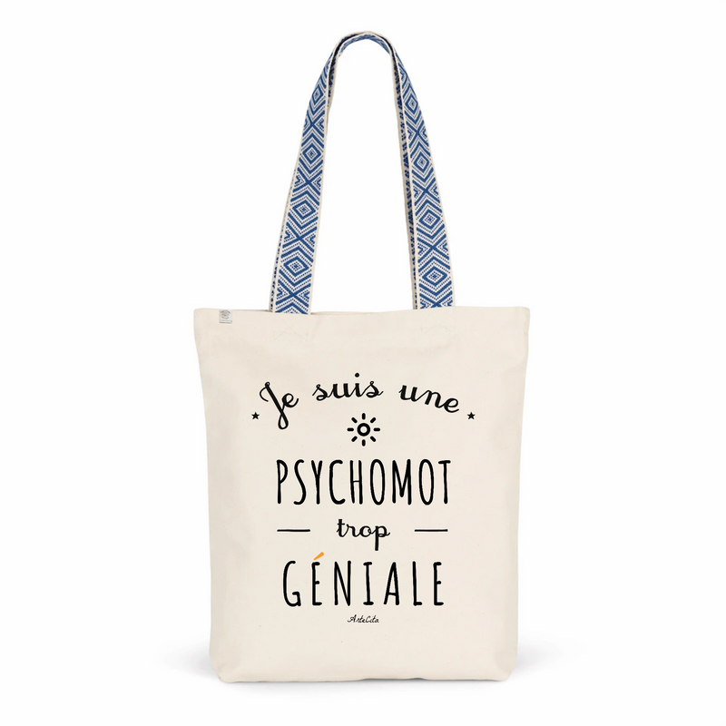 Cadeau anniversaire : Tote Bag Premium - Psychomot trop Géniale - 2 Coloris - Cadeau Durable - Cadeau Personnalisable - Cadeaux-Positifs.com -Unique-Bleu-