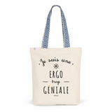 Tote Bag Premium - Ergo trop Géniale - 2 Coloris - Cadeau Durable - Cadeau Personnalisable - Cadeaux-Positifs.com -Unique-Bleu-