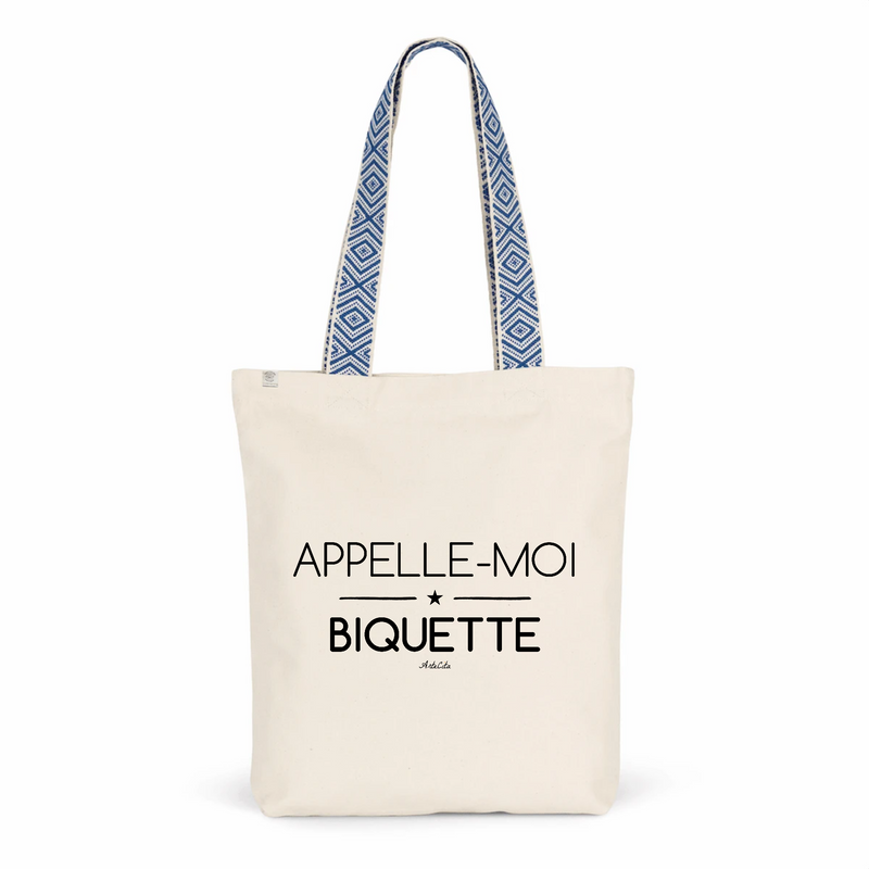 Cadeau anniversaire : Tote Bag Premium - Appelle-moi Biquette - 2 Coloris - Cadeau Durable - Cadeau Personnalisable - Cadeaux-Positifs.com -Unique-Bleu-