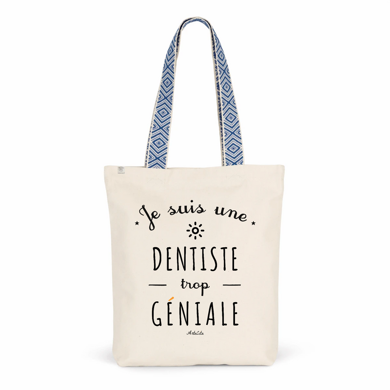 Cadeau anniversaire : Tote Bag Premium - Dentiste trop Géniale - 2 Coloris - Cadeau Durable - Cadeau Personnalisable - Cadeaux-Positifs.com -Unique-Bleu-