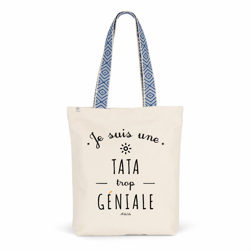 Cadeau anniversaire : Tote Bag Premium - Tata trop Géniale - 2 Coloris - Cadeau Durable - Cadeau Personnalisable - Cadeaux-Positifs.com -Unique-Bleu-