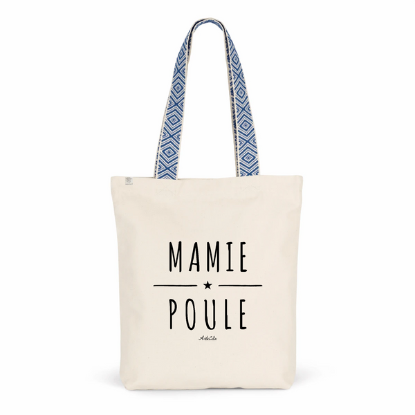 Tote Bag Premium - Mamie Poule - 2 Coloris - Cadeau Durable - Cadeau Personnalisable - Cadeaux-Positifs.com -Unique-Bleu-