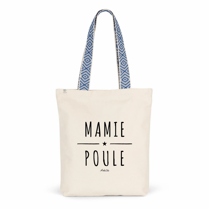 Cadeau anniversaire : Tote Bag Premium - Mamie Poule - 2 Coloris - Cadeau Durable - Cadeau Personnalisable - Cadeaux-Positifs.com -Unique-Bleu-