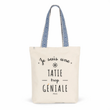 Tote Bag Premium - Une Tatie trop Géniale - 2 Coloris - Cadeau Durable - Cadeau Personnalisable - Cadeaux-Positifs.com -Unique-Bleu-