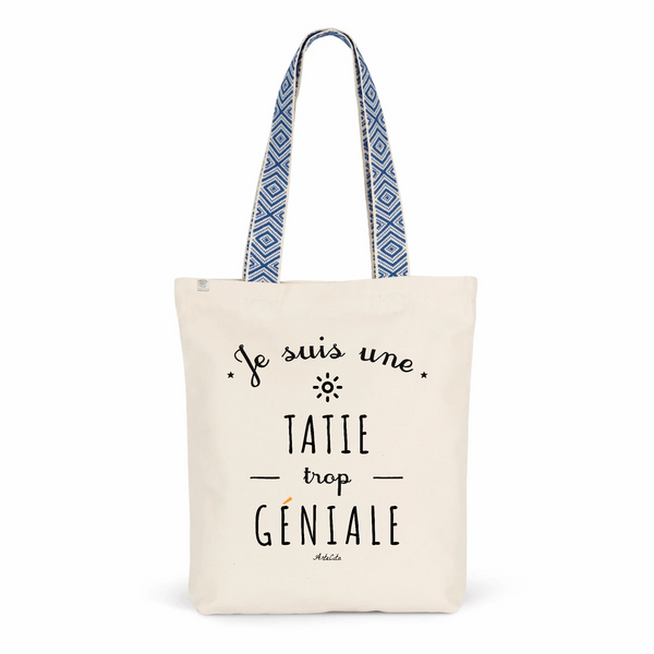 Tote Bag Premium - Une Tatie trop Géniale - 2 Coloris - Cadeau Durable - Cadeau Personnalisable - Cadeaux-Positifs.com -Unique-Bleu-