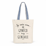 Tote Bag Premium - Gynéco trop Géniale - 2 Coloris - Cadeau Durable - Cadeau Personnalisable - Cadeaux-Positifs.com -Unique-Bleu-