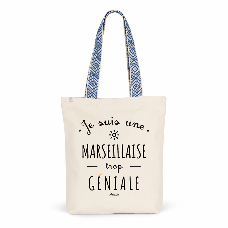Cadeau anniversaire : Tote Bag Premium - Marseillaise trop Géniale - 2 Coloris - Cadeau Durable - Cadeau Personnalisable - Cadeaux-Positifs.com -Unique-Bleu-