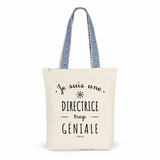 Tote Bag Premium - Directrice trop Géniale - 2 Coloris - Cadeau Durable - Cadeau Personnalisable - Cadeaux-Positifs.com -Unique-Bleu-