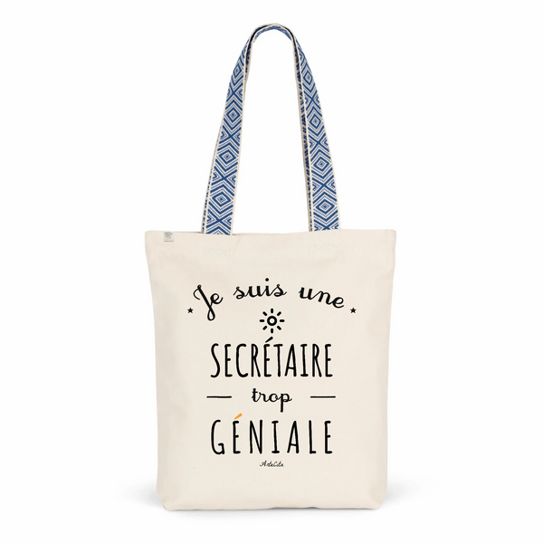 Tote Bag Premium - Secrétaire trop Géniale - 2 Coloris - Cadeau Durable - Cadeau Personnalisable - Cadeaux-Positifs.com -Unique-Bleu-