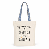 Tote Bag Premium - Concierge trop Géniale - 2 Coloris - Cadeau Durable - Cadeau Personnalisable - Cadeaux-Positifs.com -Unique-Bleu-