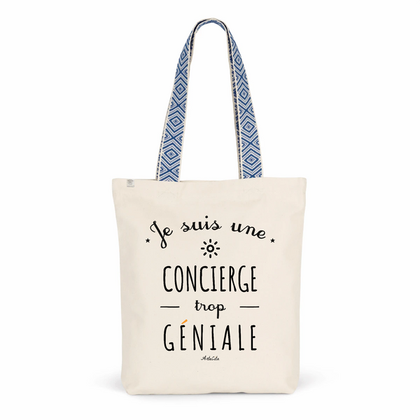 Tote Bag Premium - Concierge trop Géniale - 2 Coloris - Cadeau Durable - Cadeau Personnalisable - Cadeaux-Positifs.com -Unique-Bleu-