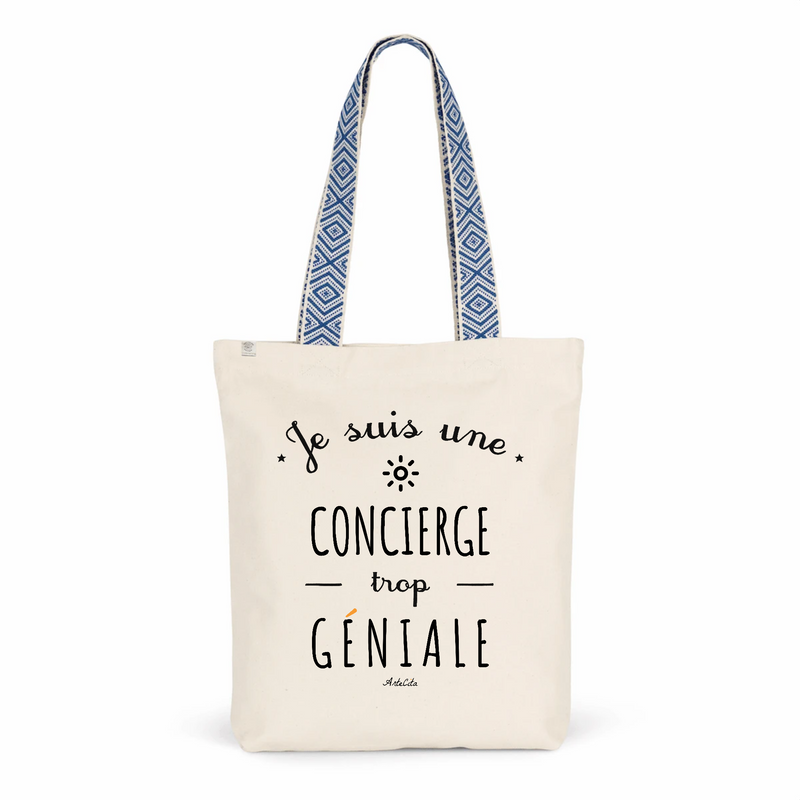 Cadeau anniversaire : Tote Bag Premium - Concierge trop Géniale - 2 Coloris - Cadeau Durable - Cadeau Personnalisable - Cadeaux-Positifs.com -Unique-Bleu-
