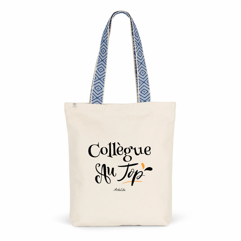 Cadeau anniversaire : Tote Bag Premium - Collègue au Top - 2 Coloris - Cadeau Durable - Cadeau Personnalisable - Cadeaux-Positifs.com -Unique-Bleu-