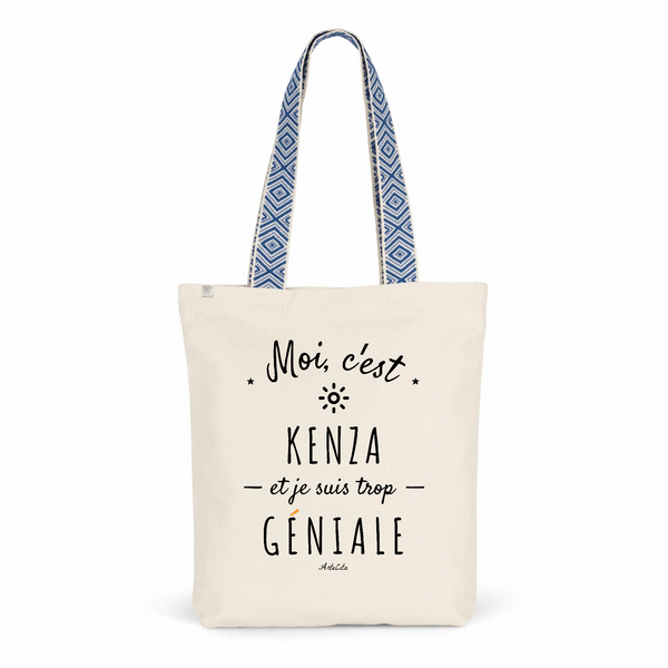 Tote Bag Premium - Kenza est trop Géniale - 2 Coloris - Cadeau Durable - Cadeau Personnalisable - Cadeaux-Positifs.com -Unique-Bleu-