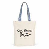 Tote Bag Premium - Sage Femme au Top - 2 Coloris - Cadeau Durable - Cadeau Personnalisable - Cadeaux-Positifs.com -Unique-Bleu-