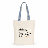 Tote Bag Premium - Médecin au Top - 2 Coloris - Cadeau Durable - Cadeau Personnalisable - Cadeaux-Positifs.com -Unique-Bleu-