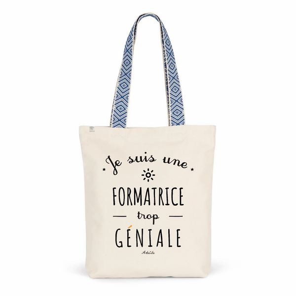 Tote Bag Premium - Formatrice trop Géniale - 2 Coloris - Cadeau Durable - Cadeau Personnalisable - Cadeaux-Positifs.com -Unique-Bleu-