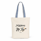 Tote Bag Premium - Manou au Top - 2 Coloris - Cadeau Durable - Cadeau Personnalisable - Cadeaux-Positifs.com -Unique-Bleu-