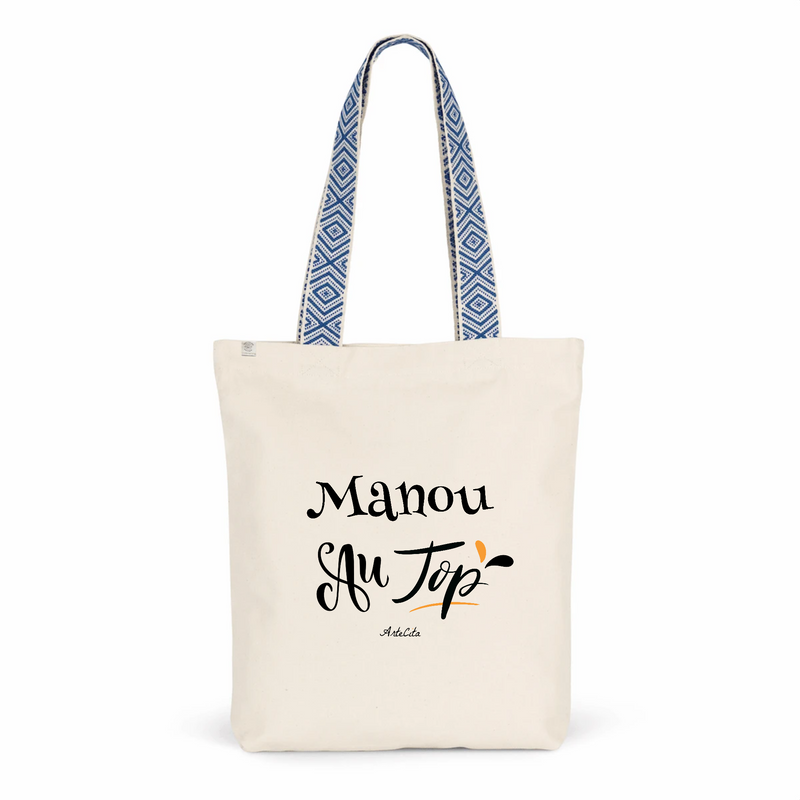 Cadeau anniversaire : Tote Bag Premium - Manou au Top - 2 Coloris - Cadeau Durable - Cadeau Personnalisable - Cadeaux-Positifs.com -Unique-Bleu-