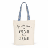 Tote Bag Premium - Avocate trop Géniale - 2 Coloris - Cadeau Durable - Cadeau Personnalisable - Cadeaux-Positifs.com -Unique-Bleu-