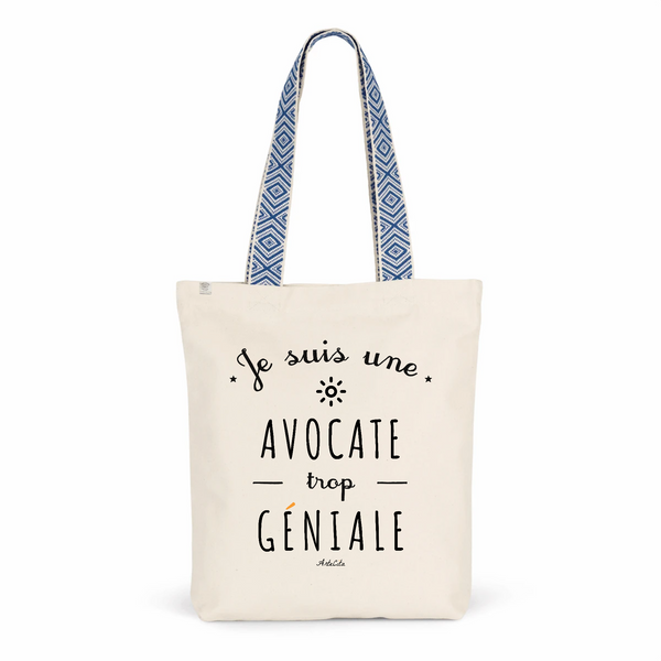 Tote Bag Premium - Avocate trop Géniale - 2 Coloris - Cadeau Durable - Cadeau Personnalisable - Cadeaux-Positifs.com -Unique-Bleu-