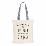 Tote Bag Premium - Filleule trop Géniale - 2 Coloris - Cadeau Durable - Cadeau Personnalisable - Cadeaux-Positifs.com -Unique-Bleu-