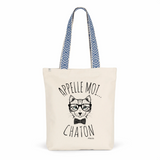 Tote Bag Premium - Appelle-moi Chaton - 2 Coloris - Cadeau Durable - Cadeau Personnalisable - Cadeaux-Positifs.com -Unique-Bleu-