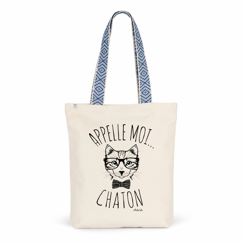 Cadeau anniversaire : Tote Bag Premium - Appelle-moi Chaton - 2 Coloris - Cadeau Durable - Cadeau Personnalisable - Cadeaux-Positifs.com -Unique-Bleu-