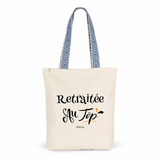 Tote Bag Premium - Retraitée au Top - 2 Coloris - Cadeau Durable - Cadeau Personnalisable - Cadeaux-Positifs.com -Unique-Bleu-