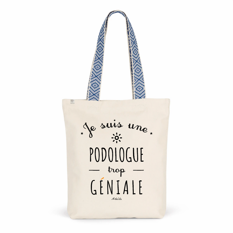 Cadeau anniversaire : Tote Bag Premium - Podologue trop Géniale - 2 Coloris - Cadeau Durable - Cadeau Personnalisable - Cadeaux-Positifs.com -Unique-Bleu-