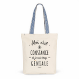 Tote Bag Premium - Constance est trop Géniale - 2 Coloris - Cadeau Durable - Cadeau Personnalisable - Cadeaux-Positifs.com -Unique-Bleu-
