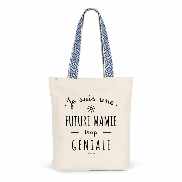 Tote Bag Premium - Future Mamie trop Géniale - 2 Coloris - Cadeau Durable - Cadeau Personnalisable - Cadeaux-Positifs.com -Unique-Bleu-
