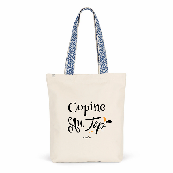 Tote Bag Premium - Copine au Top - 2 Coloris - Cadeau Durable - Cadeau Personnalisable - Cadeaux-Positifs.com -Unique-Bleu-