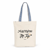 Tote Bag Premium - Marraine au Top - 2 Coloris - Cadeau Durable - Cadeau Personnalisable - Cadeaux-Positifs.com -Unique-Bleu-