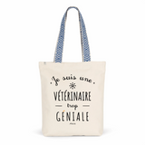 Tote Bag Premium - Vétérinaire trop Géniale - 2 Coloris - Cadeau Durable - Cadeau Personnalisable - Cadeaux-Positifs.com -Unique-Bleu-