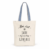 Tote Bag Premium - Jade est trop Géniale - 2 Coloris - Cadeau Durable - Cadeau Personnalisable - Cadeaux-Positifs.com -Unique-Bleu-
