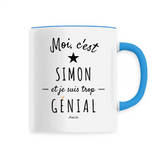 Mug - Simon est trop Génial - 6 Coloris - Cadeau Original - Cadeau Personnalisable - Cadeaux-Positifs.com -Unique-Bleu-