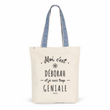 Tote Bag Premium - Déborah est trop Géniale - 2 Coloris - Cadeau Durable - Cadeau Personnalisable - Cadeaux-Positifs.com -Unique-Bleu-