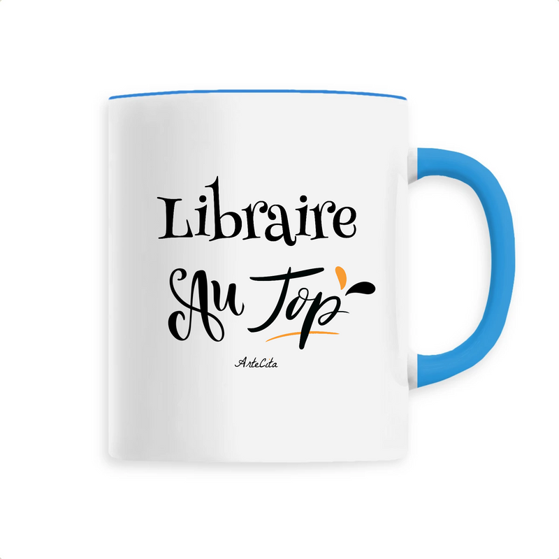 Cadeau anniversaire : Mug - Libraire au Top - 6 Coloris - Cadeau Original - Cadeau Personnalisable - Cadeaux-Positifs.com -Unique-Blanc-