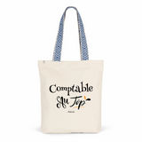 Tote Bag Premium - Comptable au Top - 2 Coloris - Cadeau Durable - Cadeau Personnalisable - Cadeaux-Positifs.com -Unique-Bleu-