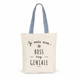 Tote Bag Premium - Boss trop Géniale - 2 Coloris - Cadeau Durable - Cadeau Personnalisable - Cadeaux-Positifs.com -Unique-Bleu-