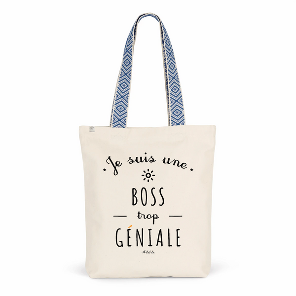 Tote Bag Premium - Boss trop Géniale - 2 Coloris - Cadeau Durable - Cadeau Personnalisable - Cadeaux-Positifs.com -Unique-Bleu-