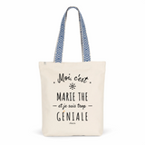 Tote Bag Premium - Marie The est trop Géniale - 2 Coloris - Cadeau Durable - Cadeau Personnalisable - Cadeaux-Positifs.com -Unique-Bleu-