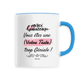 Mug à Personnaliser - Merci vous êtes une XXX trop Géniale - Cadeau Personnalisable - Cadeau Personnalisable - Cadeaux-Positifs.com -Bleu-