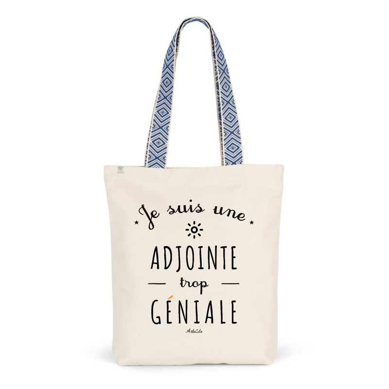 Cadeau anniversaire : Tote Bag Premium - Adjointe trop Géniale - 2 Coloris - Cadeau Durable - Cadeau Personnalisable - Cadeaux-Positifs.com -Unique-Bleu-